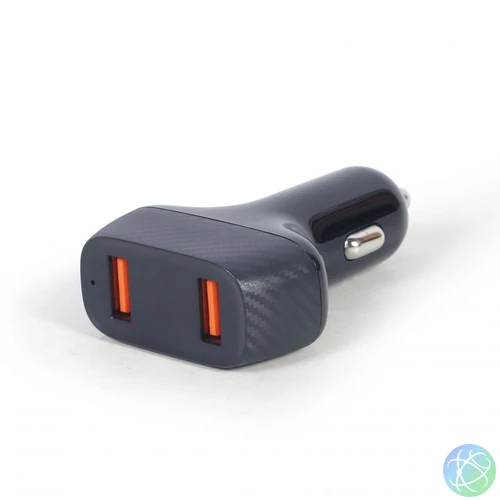 Gembird TA-U2QC3-CAR-01 2port USB Car Fast Charger QC3.0 36W Black töltő