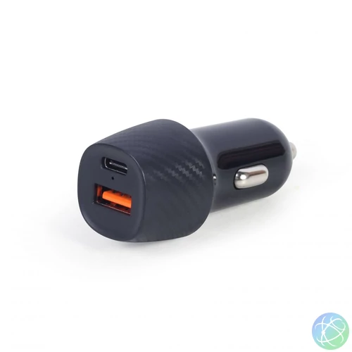 Gembird TA-U2QC3-CAR-02 2port USB Car Fast Charger QC3.0 Black töltő