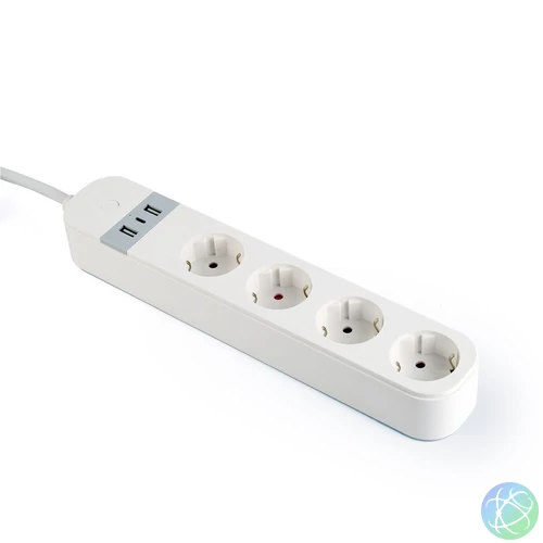 Gembird Smart power strip with USB charger 4 sockets White