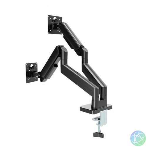 Gembird Desk mounted adjustable double monitor arm 17"-32" Black