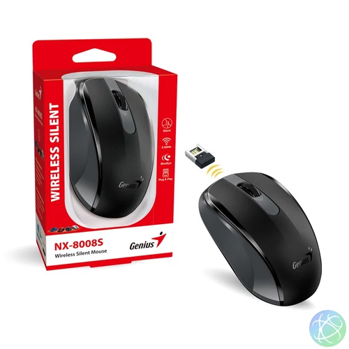 Genius NX-8008S Wireless Silent mouse Black egér