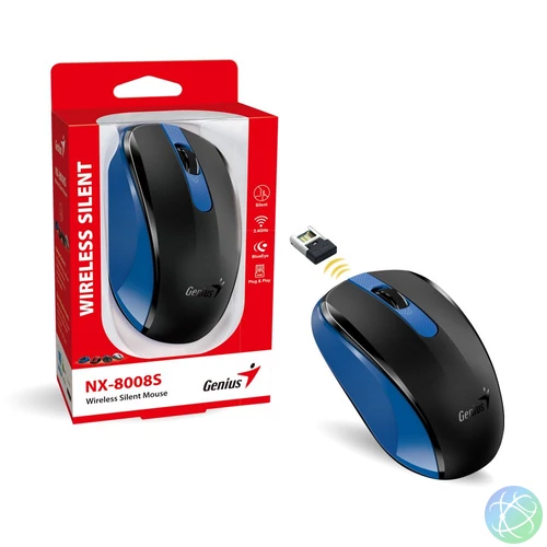 Genius NX-8008S Wireless Silent mouse Blue egér