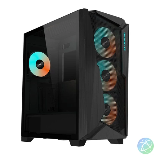 Gigabyte C301G V2 RGB Lighting Tempered Glass Black gépház
