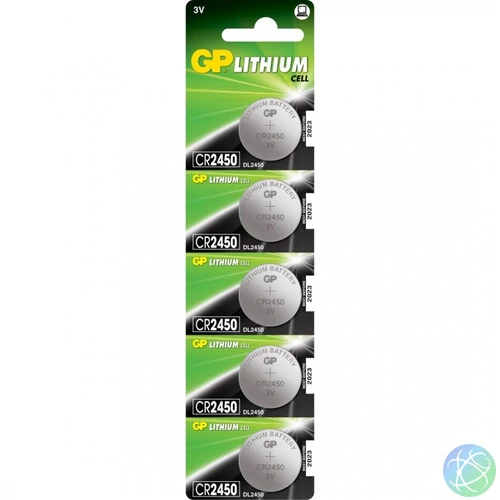 GP CR2450 Lítium Gombelem 5db/csomag