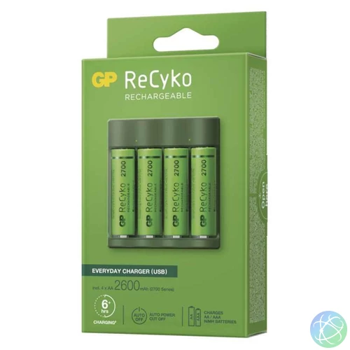 GP ReCyko B421 akkutöltő + 4×AA GP ReCyko 2700