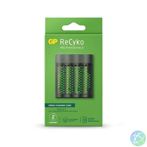 GP ReCyko Speed M451 akkutöltő + 4×AA ReCyko 2700