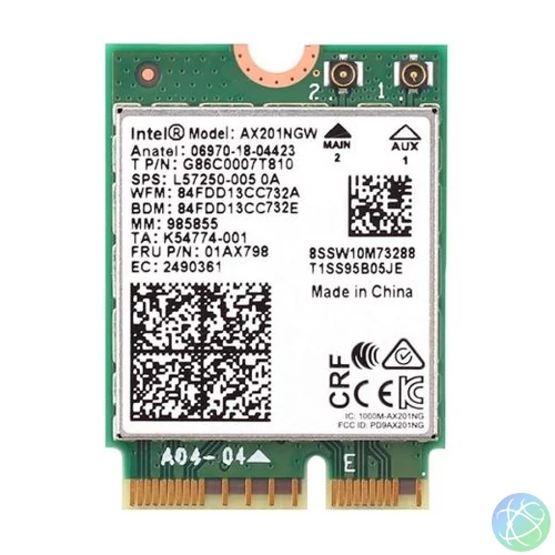 Intel NIC WI-FI 6 AX201 2230 2x2 AX+BT No vPro hálókártya