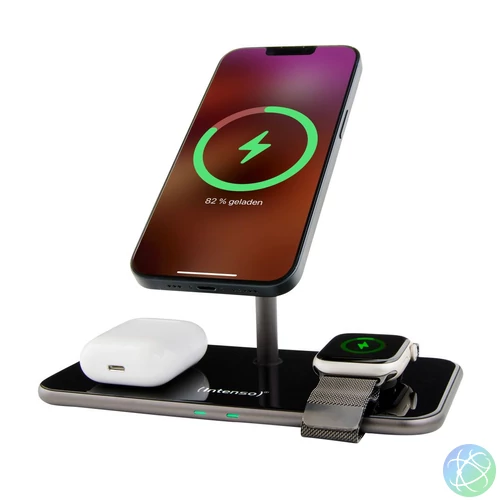 Intenso MB13 3in1 Magnetic Wireless Charger Black töltő