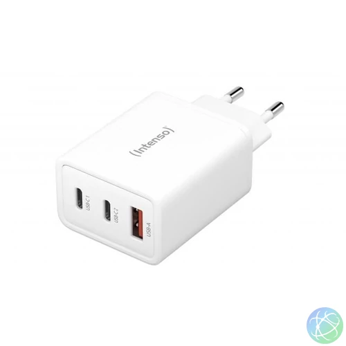 Intenso W65ACC 2xUSB-C USB-A Power Adapter White töltő