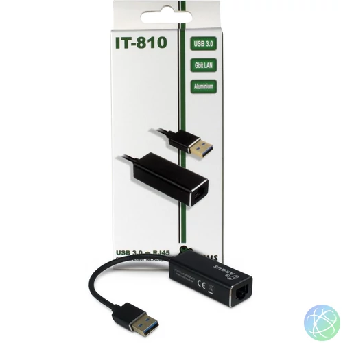 Inter-Tech Argus IT-810 USB Gigabit Ethernet Adapter Black hálókártya