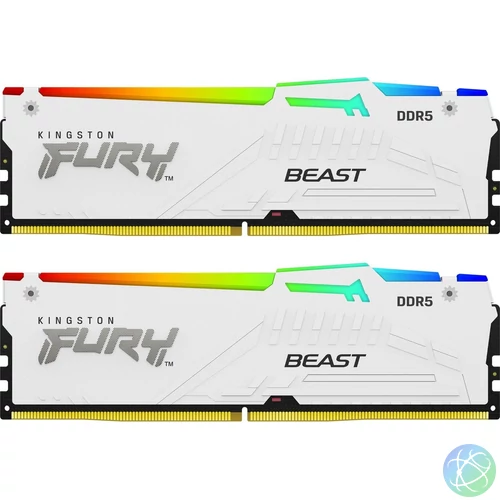 Kingston 64GB DDR5 6000MHz Kit(2x32GB) Fury Beast RGB White memória