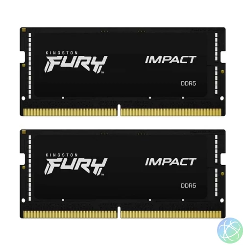 Kingston 32GB DDR5 4800MHz Kit(2x16GB) SODIMM Fury Impact Black notebook memória