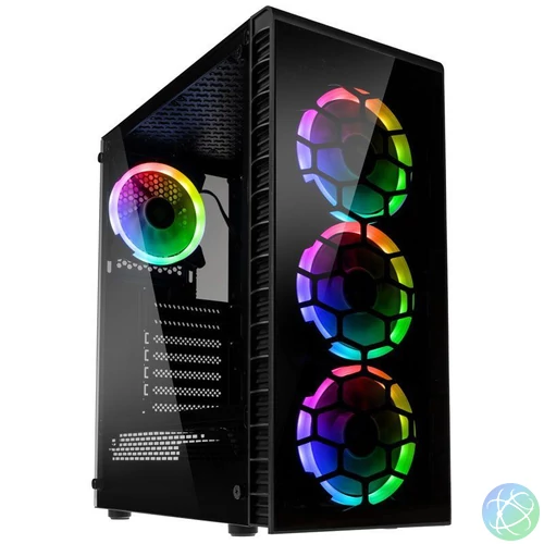Kolink Observatory Lite RGB Tempered Glass Black gépház