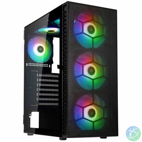 Kolink Observatory HF Mesh Glass ARGB Tempered Glass Black gépház
