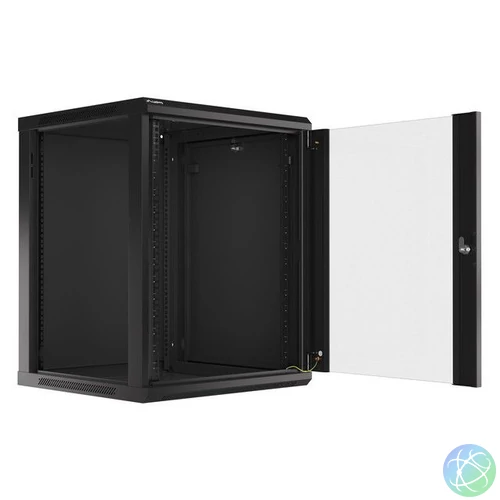 Lanberg 19" 15U Falra szerelhető Rackszekrény Black