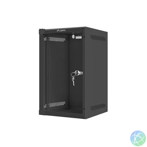 Lanberg 10" 9U Falra szerelhető Rackszekrény Black