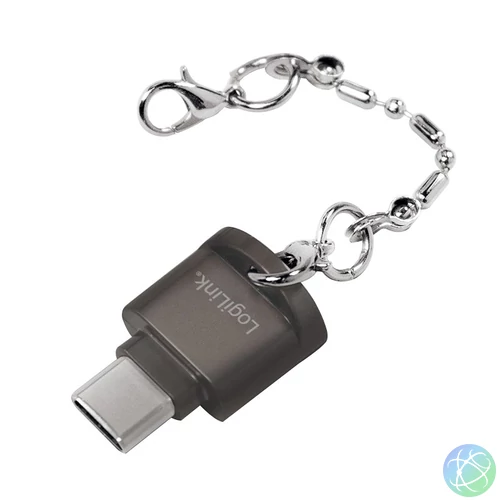 Logilink USB-C to microSD as a key chain Card Reader Black kártyaolvasó