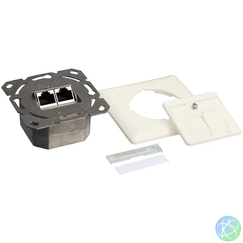 Logilink Cat.6 wall outlet 2xRJ45 shielded horizontal cable entry Pure White