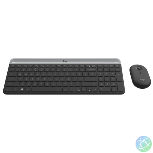 Logitech MK470 Slim Wireless Keyboard and Mouse Combo Black/Silver DE billentyűzet