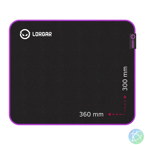 LORGAR Main 313 Egérpad Black/Purple