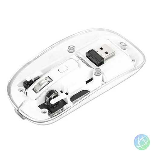 Manhattan Rechargeable Wireless USB Mouse Transparent egér