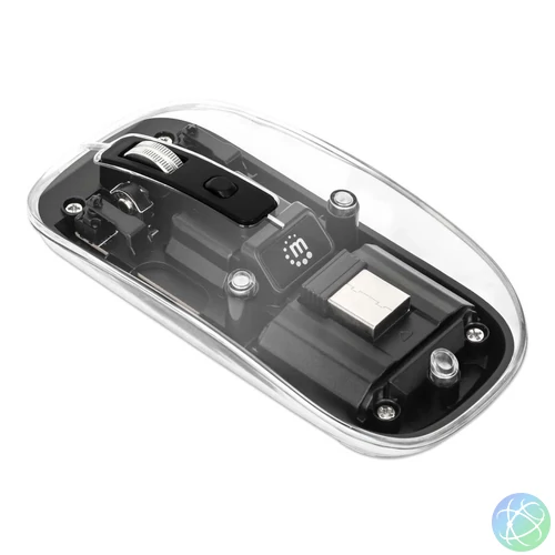 Manhattan Rechargeable Wireless USB Mouse Transparent/Black egér