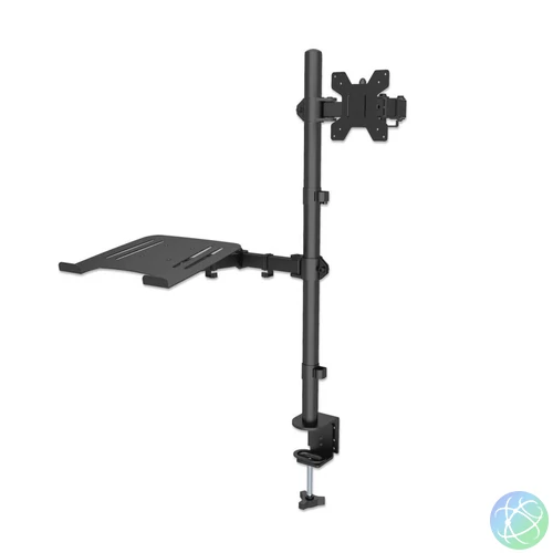 Manhattan Desktop Combo Mount with Monitor Arm and Laptop Stand 13"-32" Black
