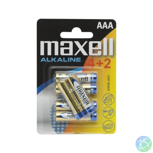 Maxell AAA Alkáli Elem 4+2db/csomag