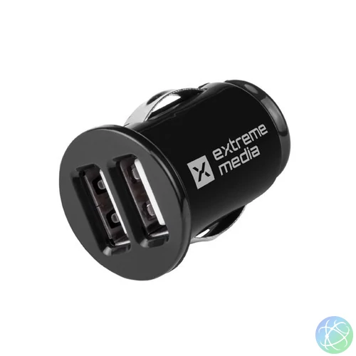 natec NUC-0564 Car Charger 12V/24V 2x USB 5V/2A Black töltő
