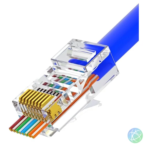 Nestron UTP RJ45 csatlakozó; Cat5e; átfűzhető; fali és patch kábelekhez; 100 db/csomag