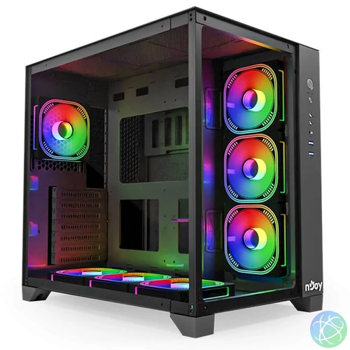 Njoy Aura Tempered Glass Black gépház