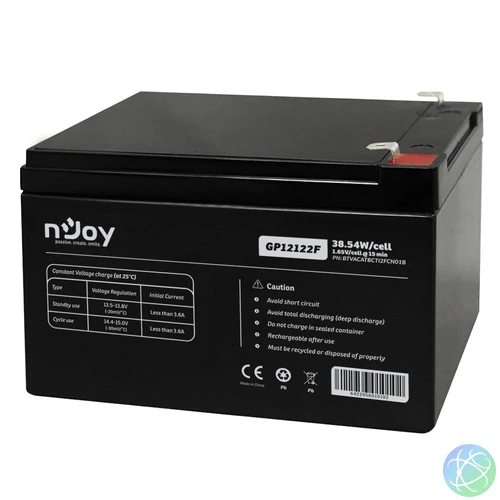 Njoy 12V/12Ah szünetmentes AGM akkumulátor 1db/csomag
