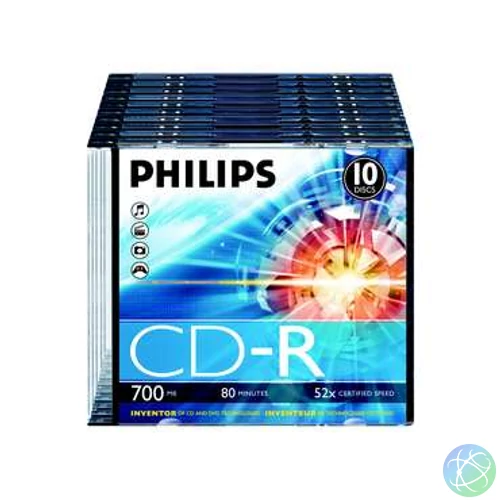 Philips CD-R 80 52x Slim 1db-os (1-es címke) cd lemez