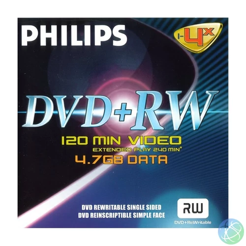 Philips DVD-RW 4,7Gb 4x (1-es címke) dvd lemez