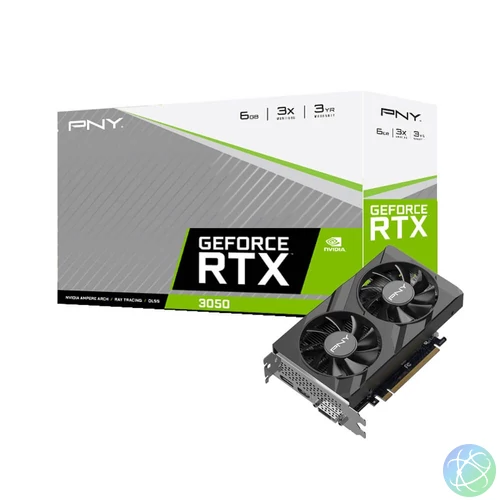PNY GeForce RTX 3050 6GB DDR6 Verto Dual Fan XLR8 videókártya