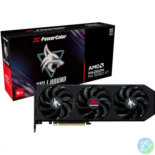 PowerColor RX9060 XT 16GB DDR6 Hellhound videókártya