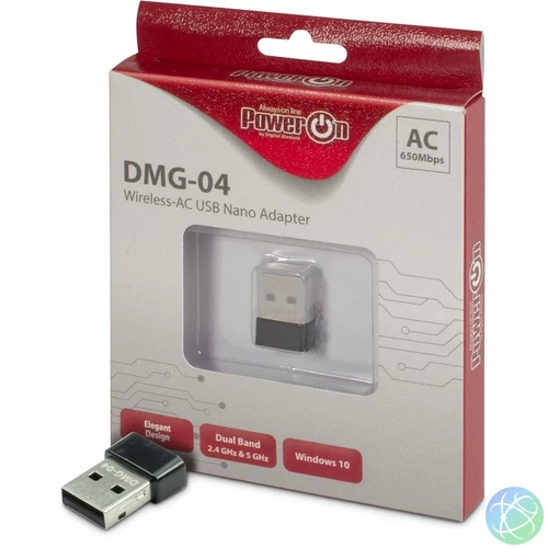 PowerON DMG-04 Wi-Fi 5 USB Nano Adapter hálókártya
