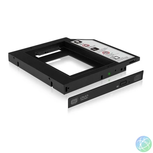 Raidsonic IcyBox IB-AC640 2,5" HDD/SSD Notebook extension (9,5mm) Slim Black mobilrack / beépítő keret