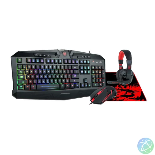 Redragon S101-BA Gaming Combo 4 in 1 Black/Red HU billentyűzet