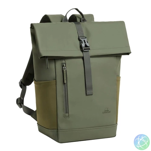 RivaCase 7826 ECO 17L Roll top backpack 14" Olive Green notebook táska