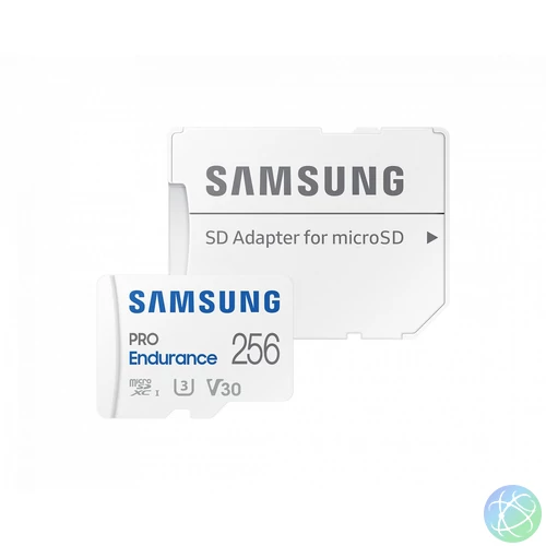 Samsung 256GB microSDXC Class10  U3 V30 PRO Endurance + adapterrel memóriakártya