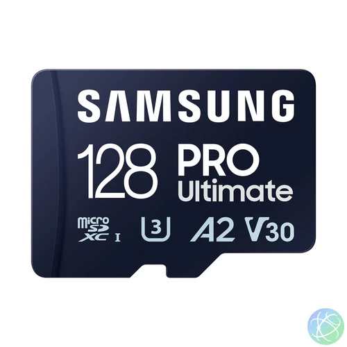 Samsung 128GB microSDXC Pro Ultimate Class10 U3 A2 V30 + adapterrel memóriakártya