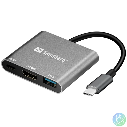 Sandberg USB-C Mini Dock HDMI+USB Gray