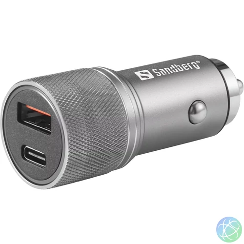 Sandberg Car Charger 1xQC3.0+1xUSBC 48W Grey töltő