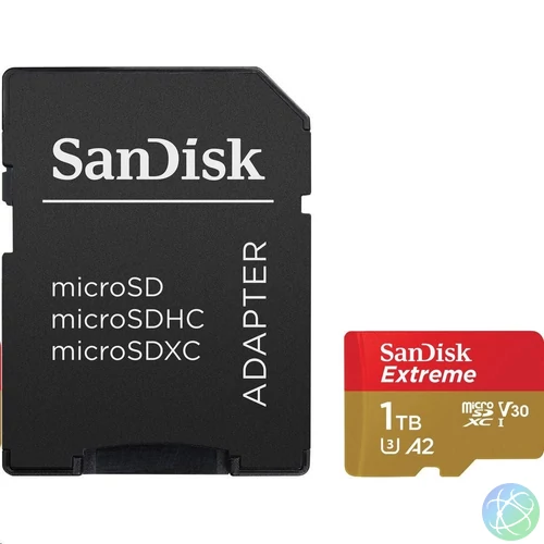 Sandisk 1TB microSDXC Class 10 U3 V30 A2 Extreme + adapterrel memóriakártya