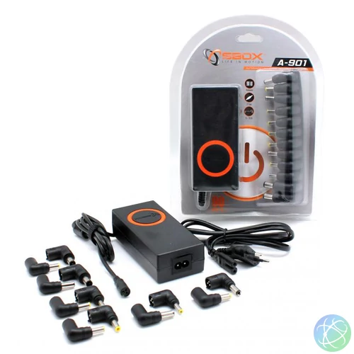 SBOX A-901 90W univerzális notebook töltő Black