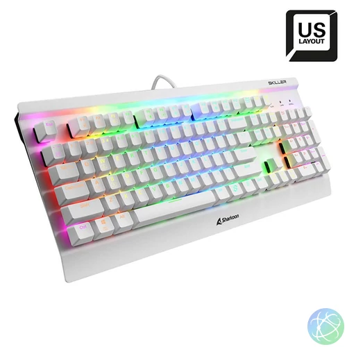 Sharkoon Skiller SGK3 Mechanical Gaming RGB Keyboard White US billentyűzet