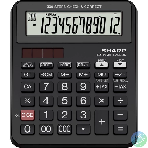 Sharp EL-CC12D Asztali számológép Black