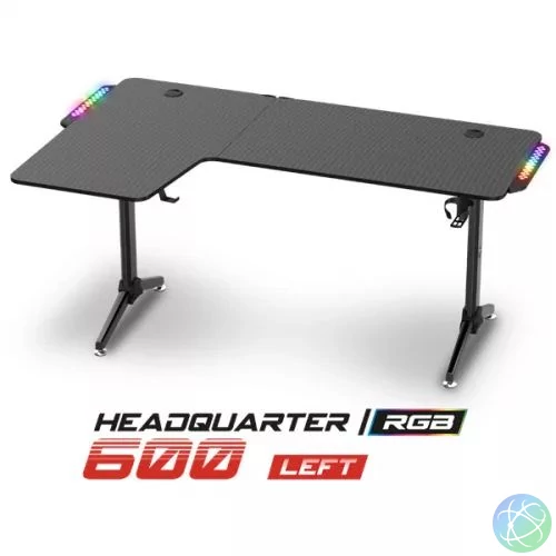 Spirit Of Gamer Headquarter 600 L Gaming Desk Black gaming asztal