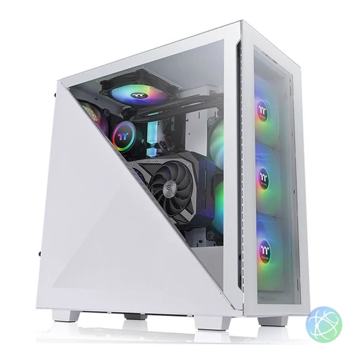 Thermaltake Divider 300 TG Snow ARGB Tempered Glass White gépház